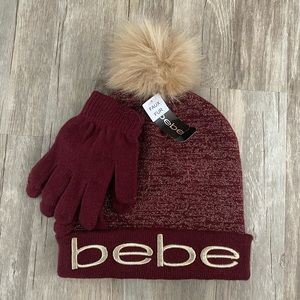 NWT Womens Bebe hat and gloves set